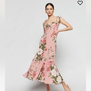 Reformation Pink Floral Midi Dress